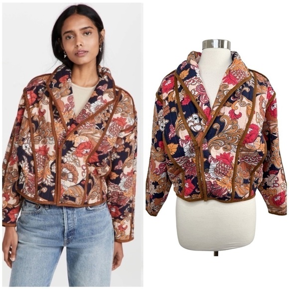 MOTHER Big Time Bound Floral Quilted Jacket size XS - Picture 1 of 16